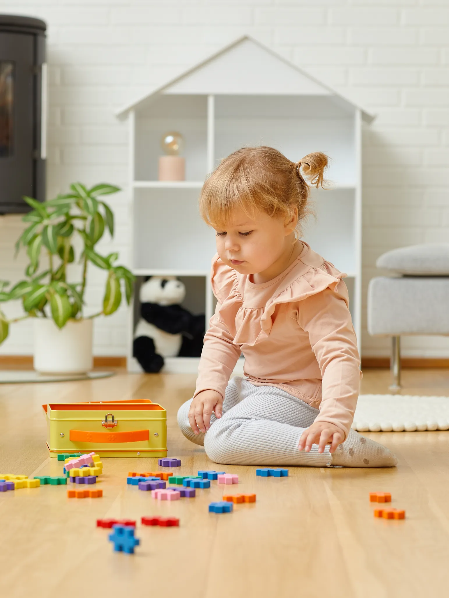 BIG Gul metalkuffert - 70 stk