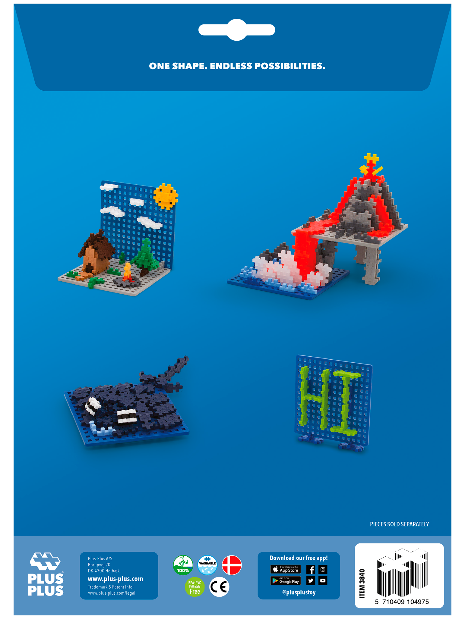 To byggeplader i blå og grå