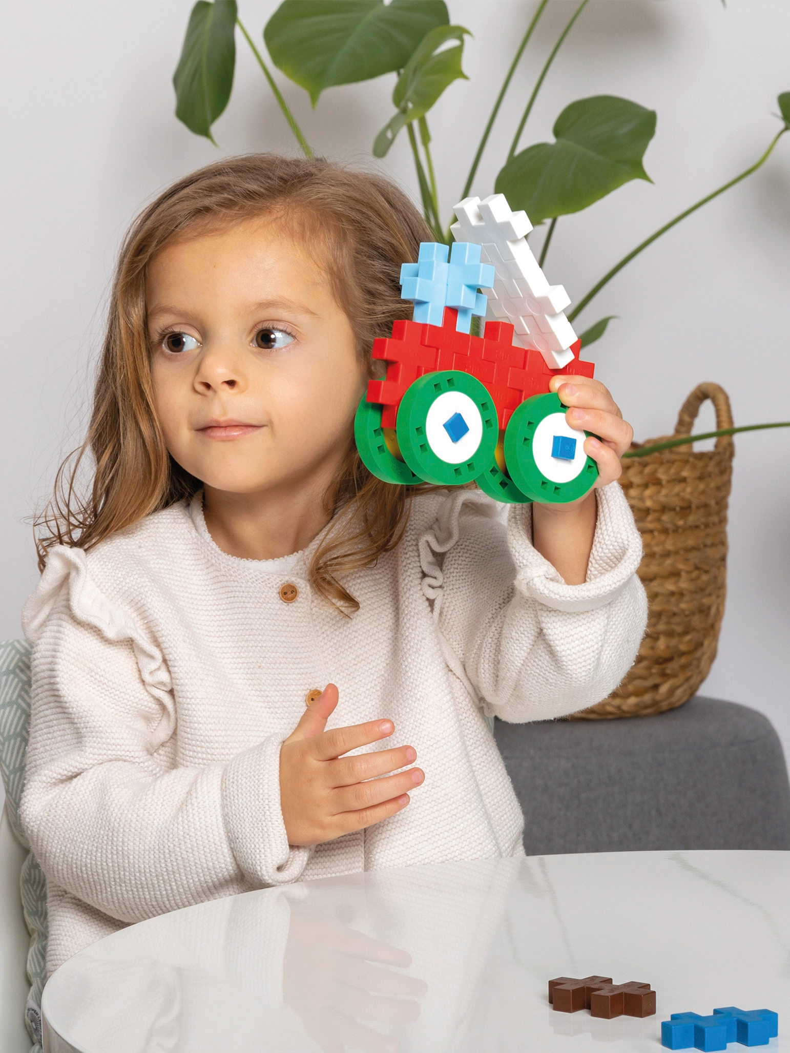 BIG Hjul - 4 Blå hjul med 4 røde og 4 gule samleled