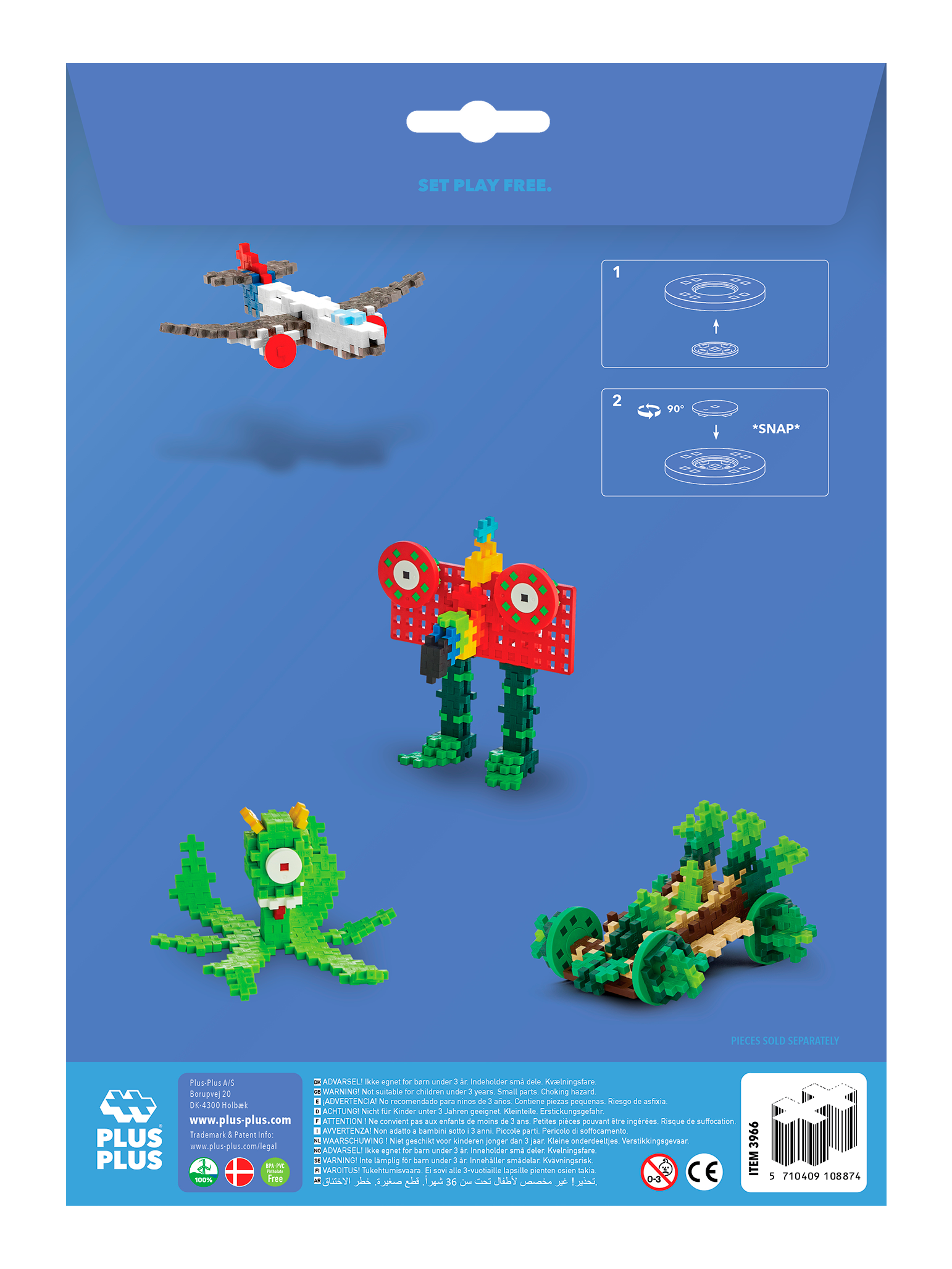 Byggeplader og hjul i gul, rød, grå og hvid